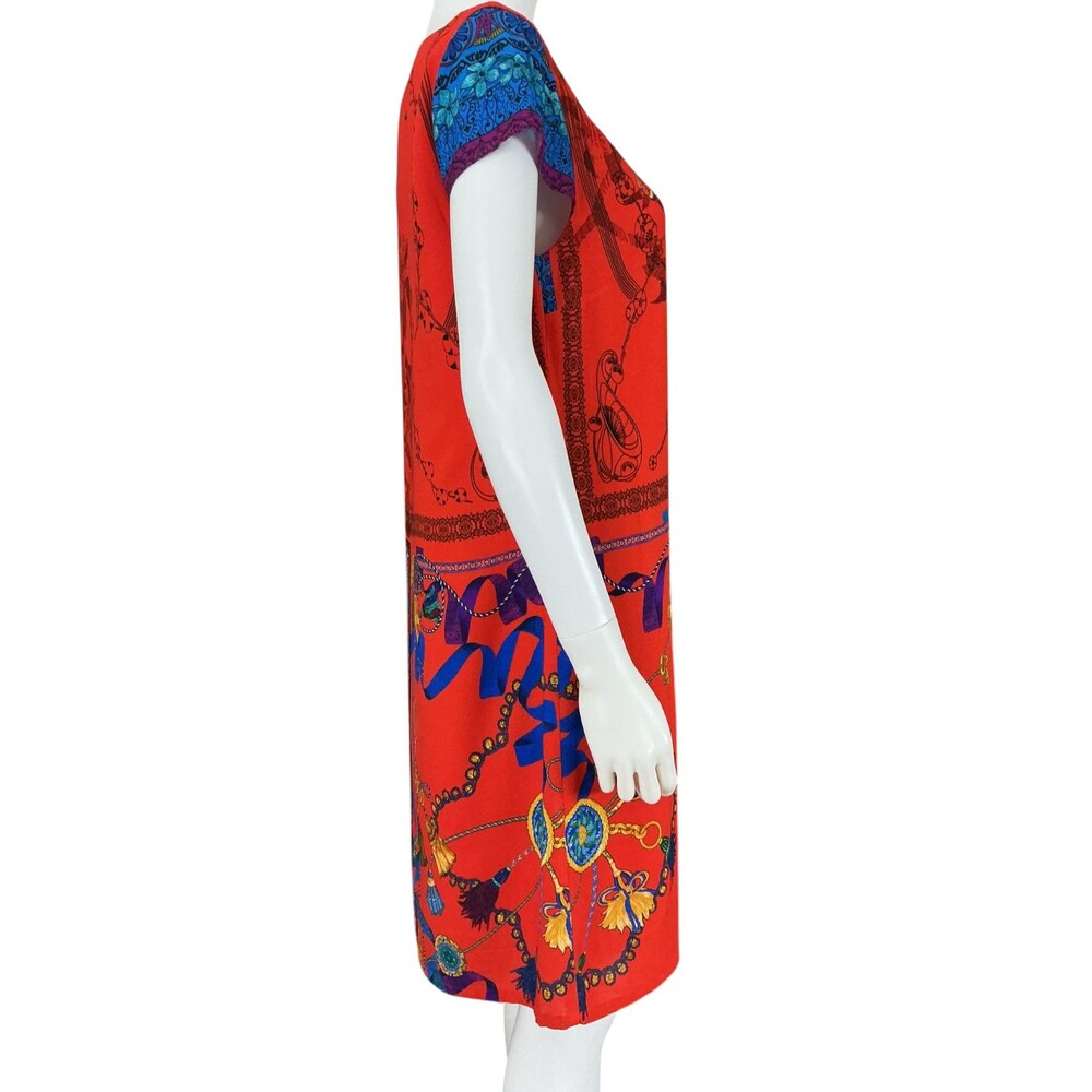 Desigual Koda Dress Size 40 Shift Mini Patchwork BOHO Scarf Print Festival Artsy - Picture 9 of 16
